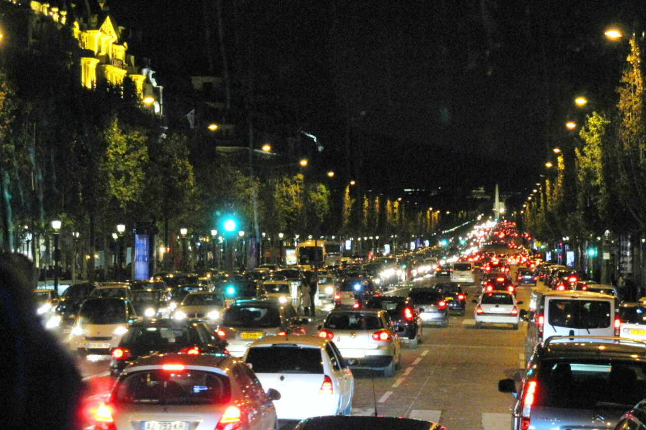 Champs-Elysees at night