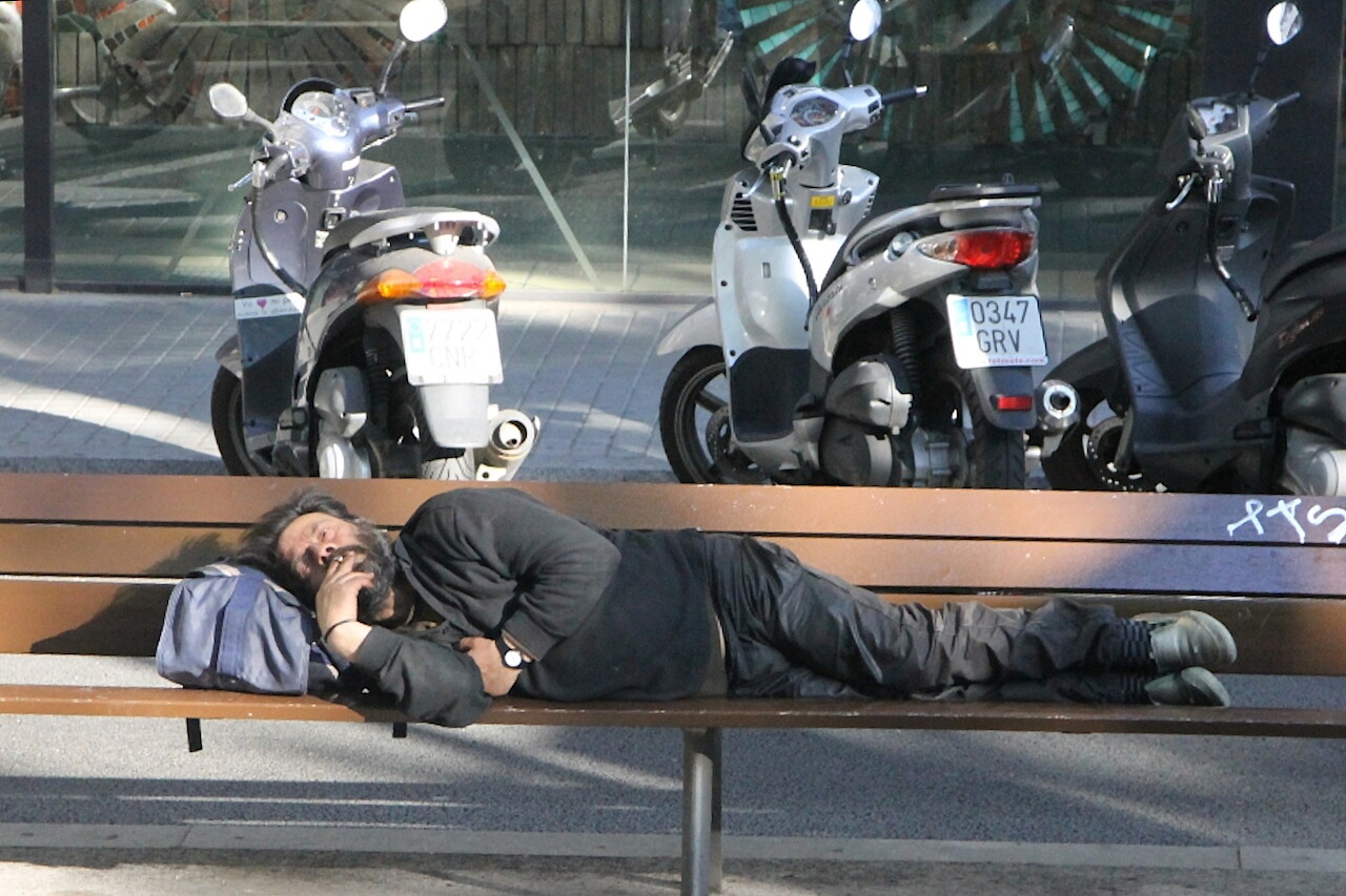 Homeless tramp. Barcelona