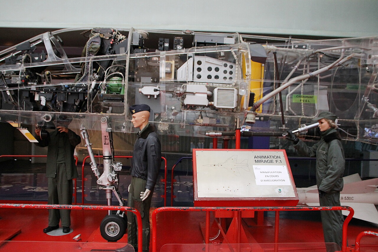 Transparent model of the Mirage F1 fighter (Le Bourget)