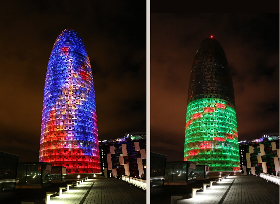 Glories Tower Light Show, Barcelona