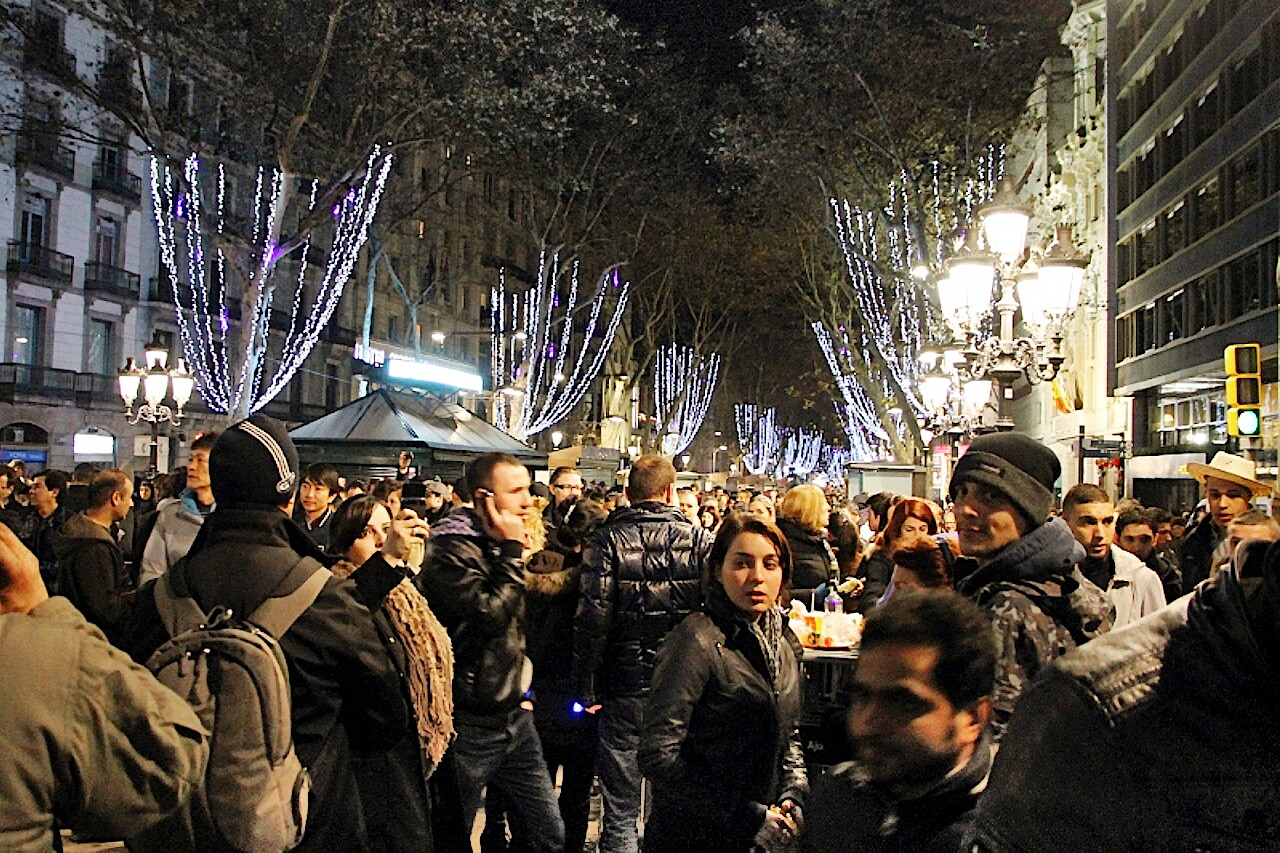 New Year's Eve on the Ramblas, Barcelona