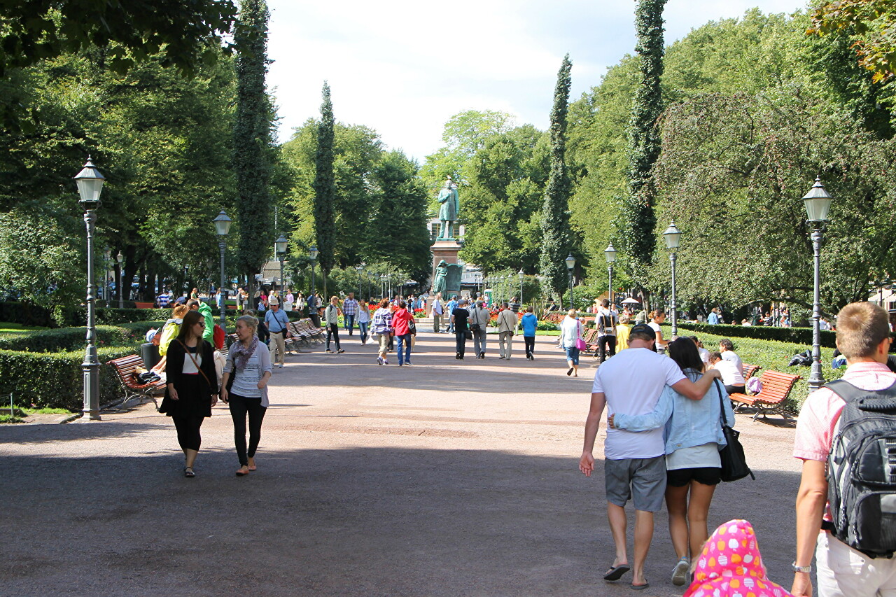 Helsinki. Esplanade Park - Lime Trees and Monuments