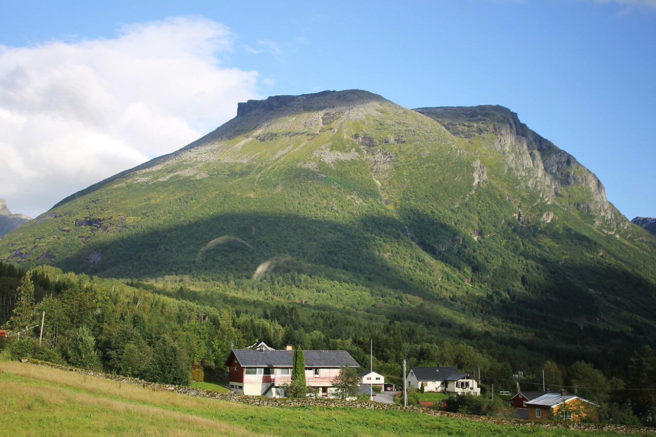 Blåfjellet Mountains and Miklebustdalen Valley. The Mountain of the Witches 