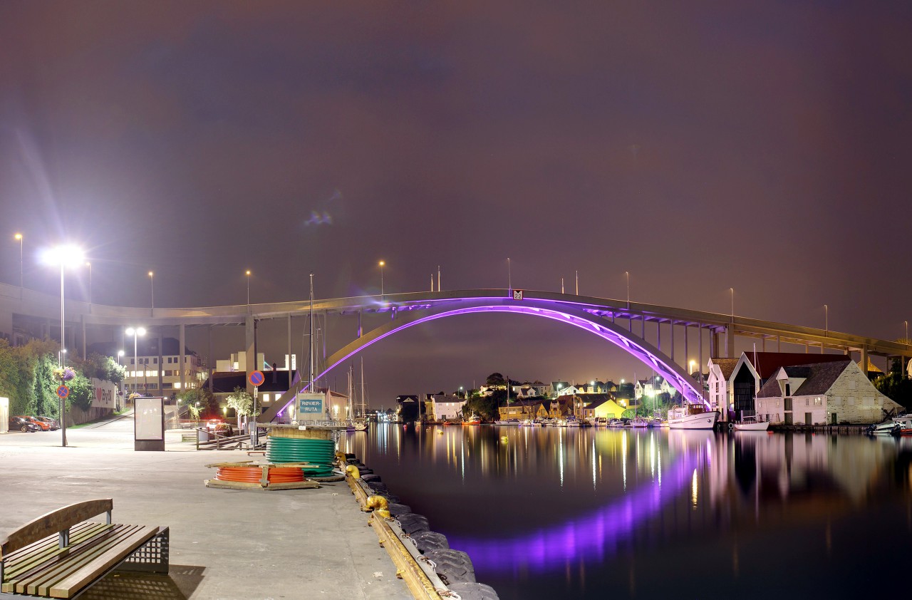 Night Haugesund, the Smedasundet Promenade