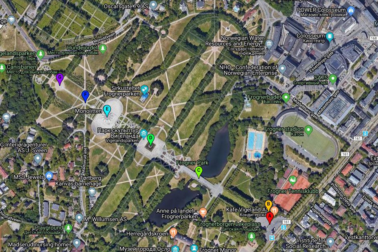 Vigeland park map