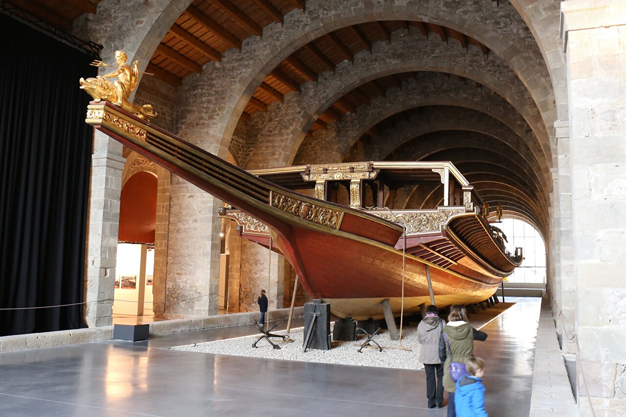 Royal galley (Galera Real). Maritime Museum in Barcelona