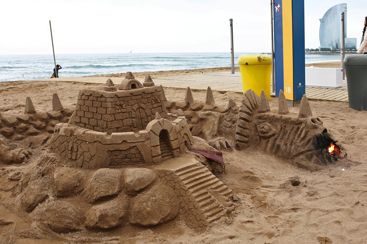 Sandcastles on Barceloneta beach