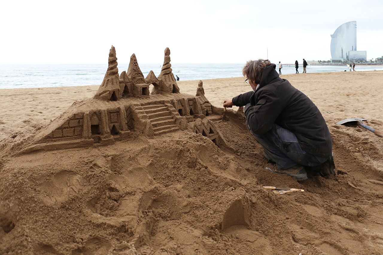 Sandcastles on Barceloneta beach