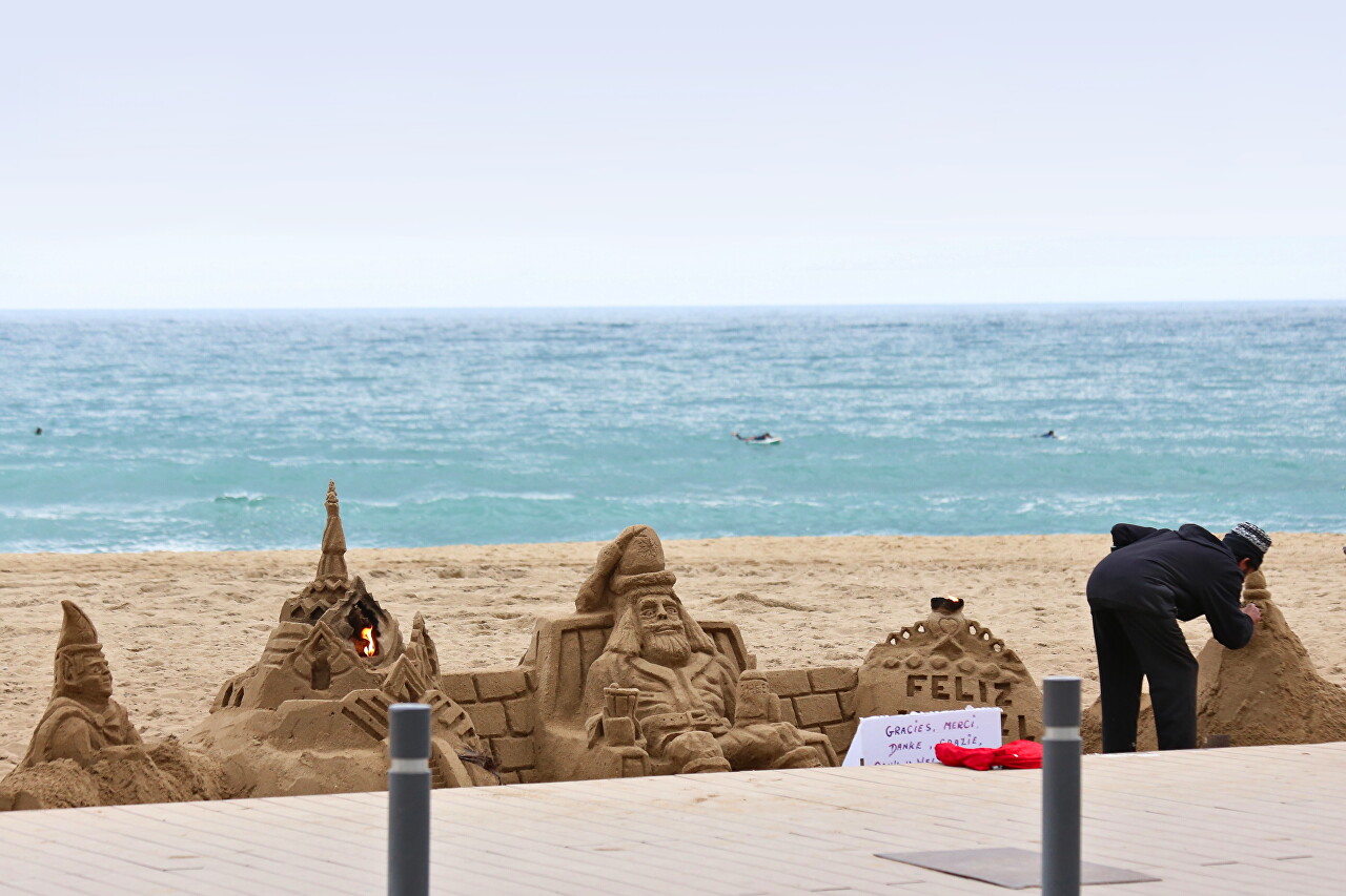 Sandcastles on Barceloneta beach
