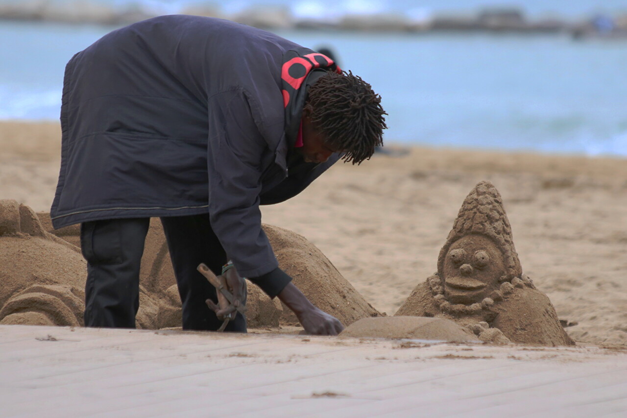 Sandcastles on Barceloneta beach