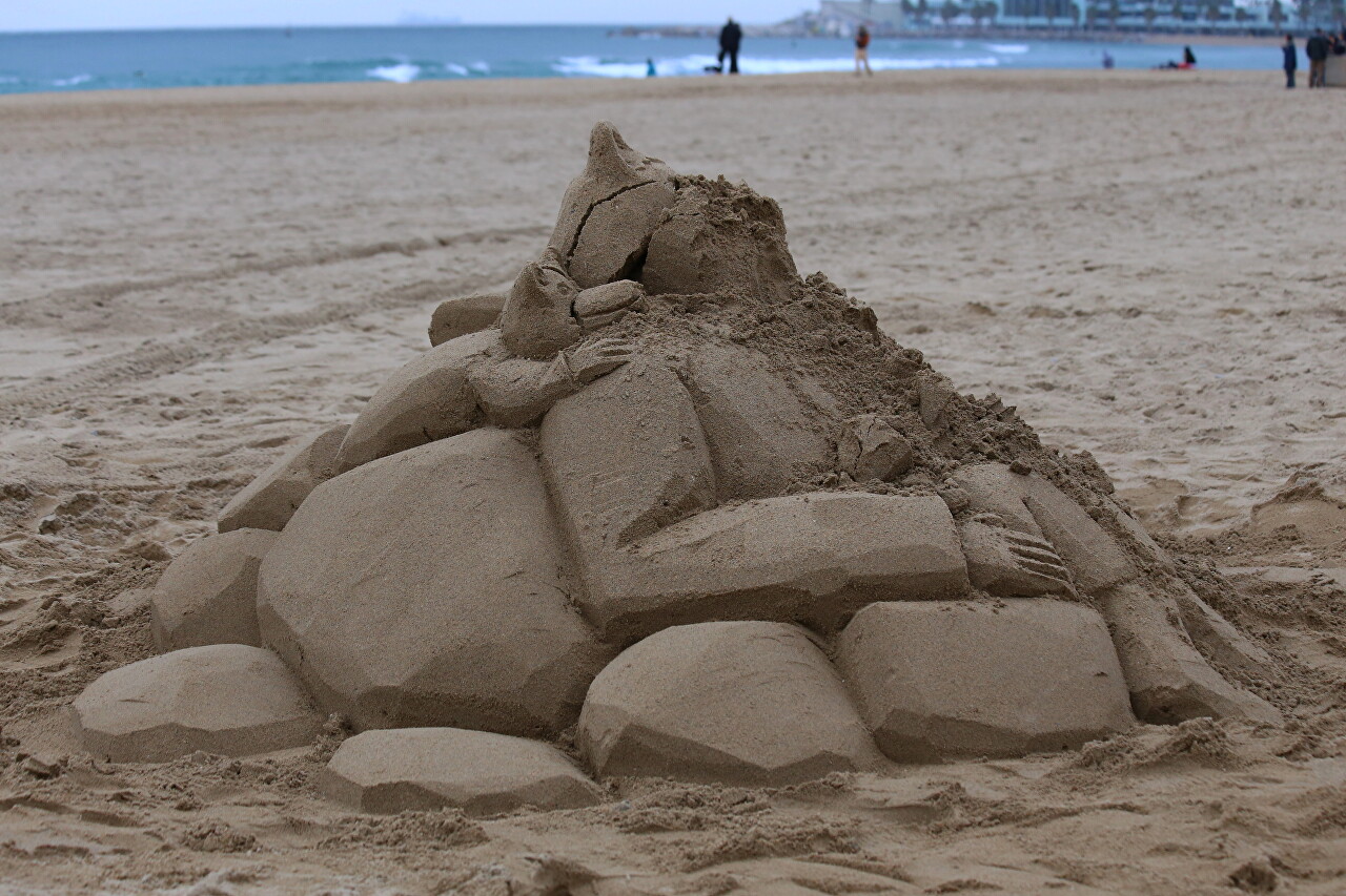 Sandcastles on Barceloneta beach