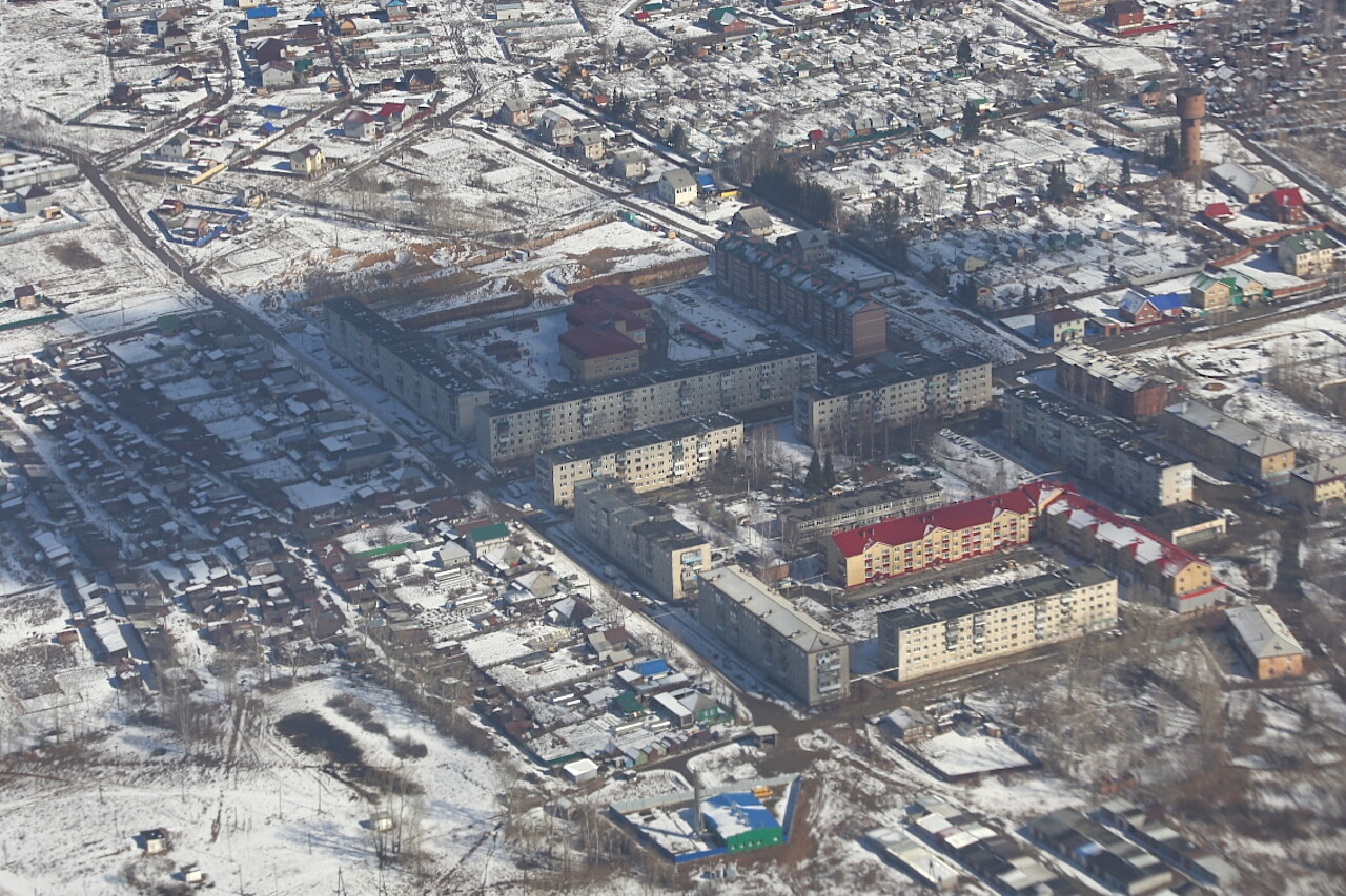 Окрестности аэропорта Кольцово с воздуха