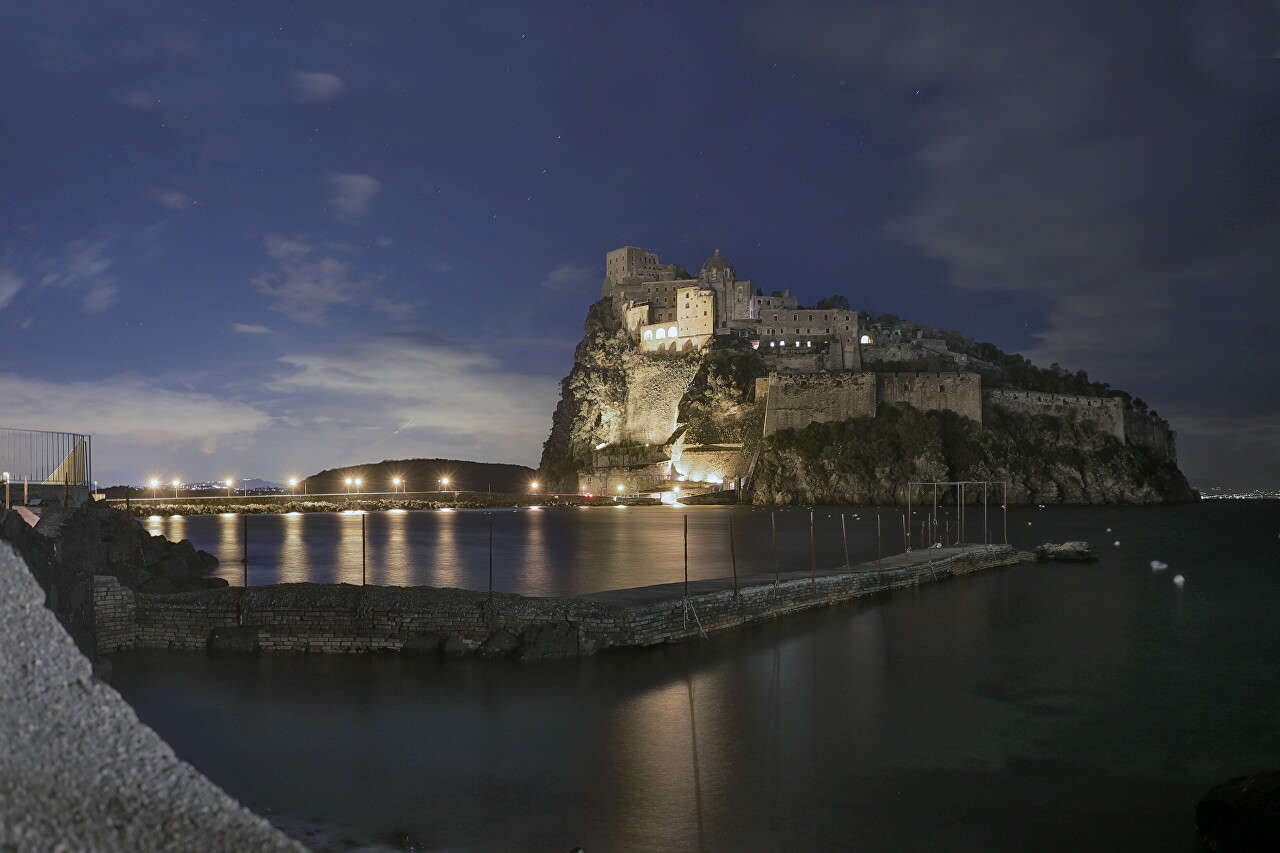 Ischia-Ponte at night