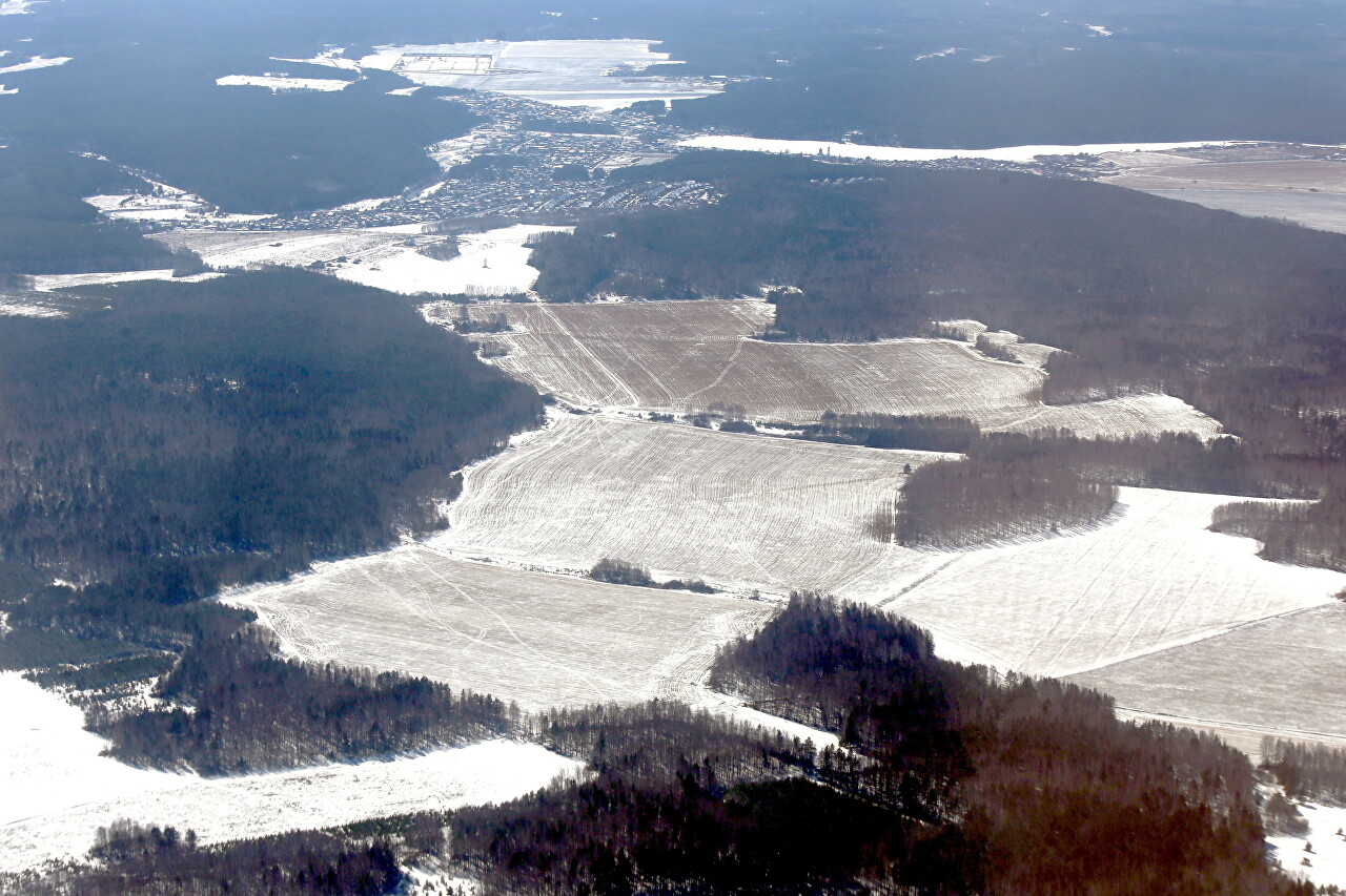 Surroundings of Koltsovo airport from the air