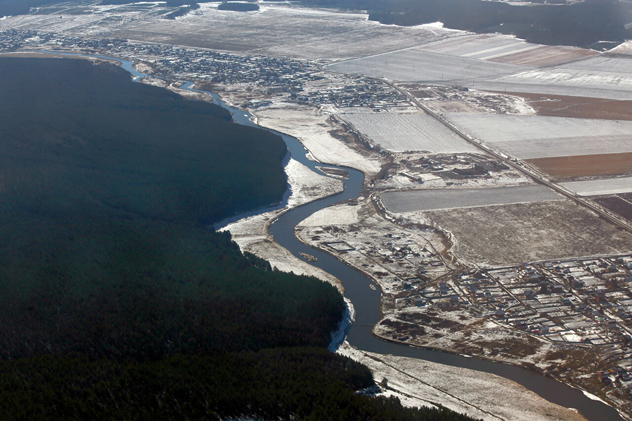 Surroundings of Koltsovo airport from the air