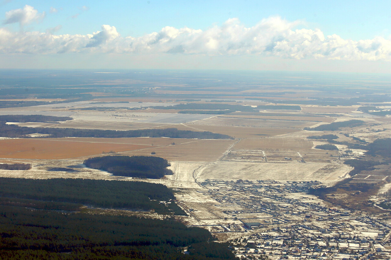 Surroundings of Koltsovo airport from the air