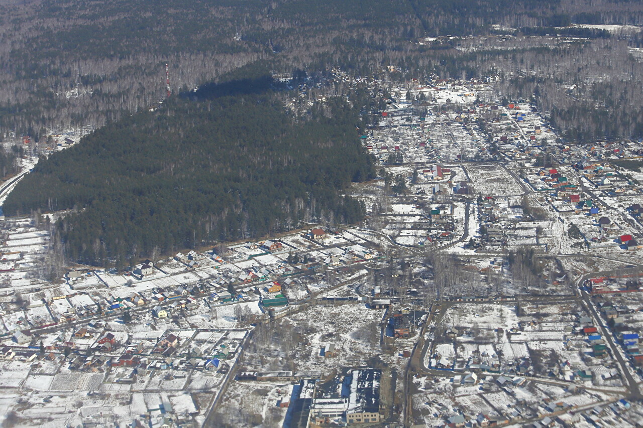 Surroundings of Koltsovo airport from the air