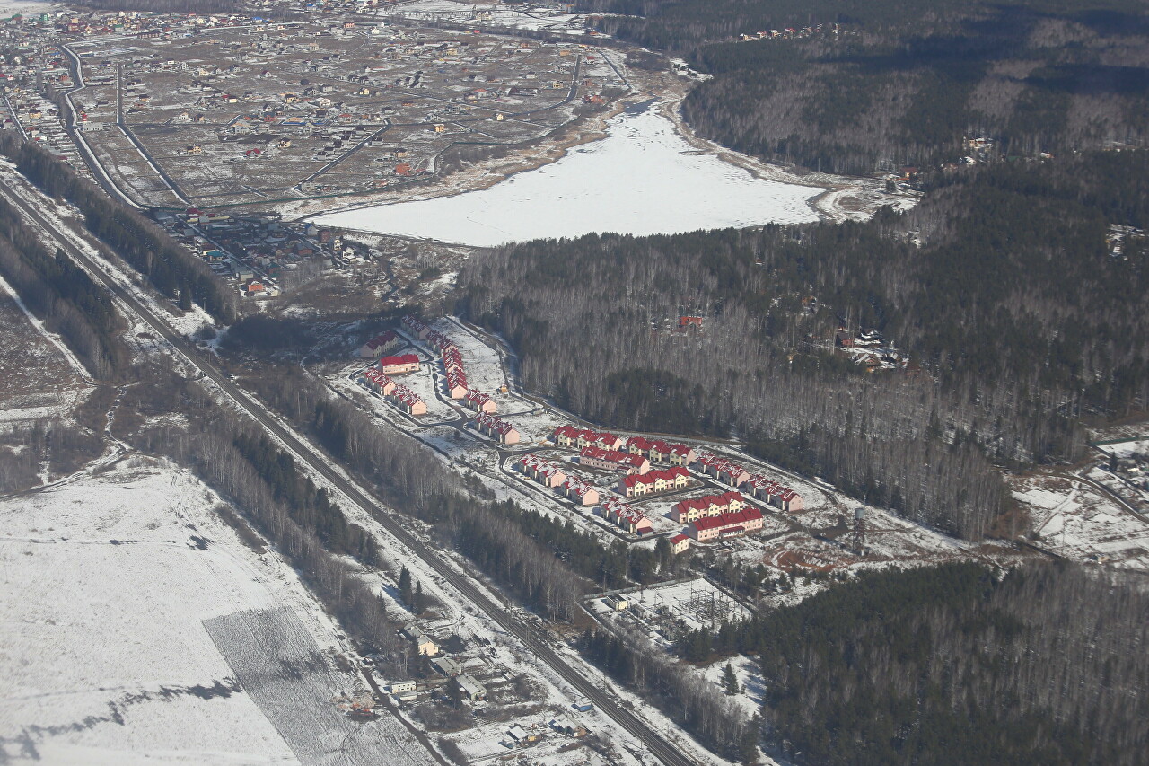 Surroundings of Koltsovo airport from the air