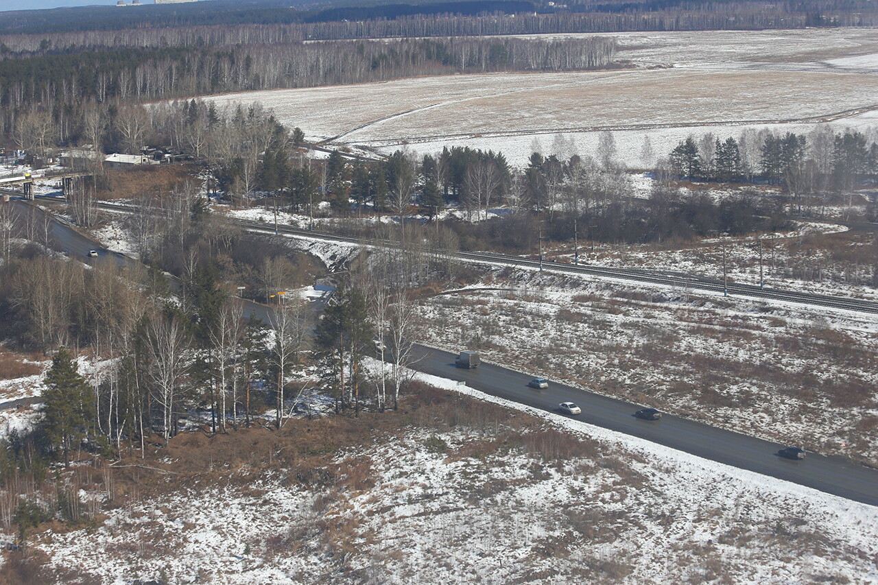 Surroundings of Koltsovo airport from the air