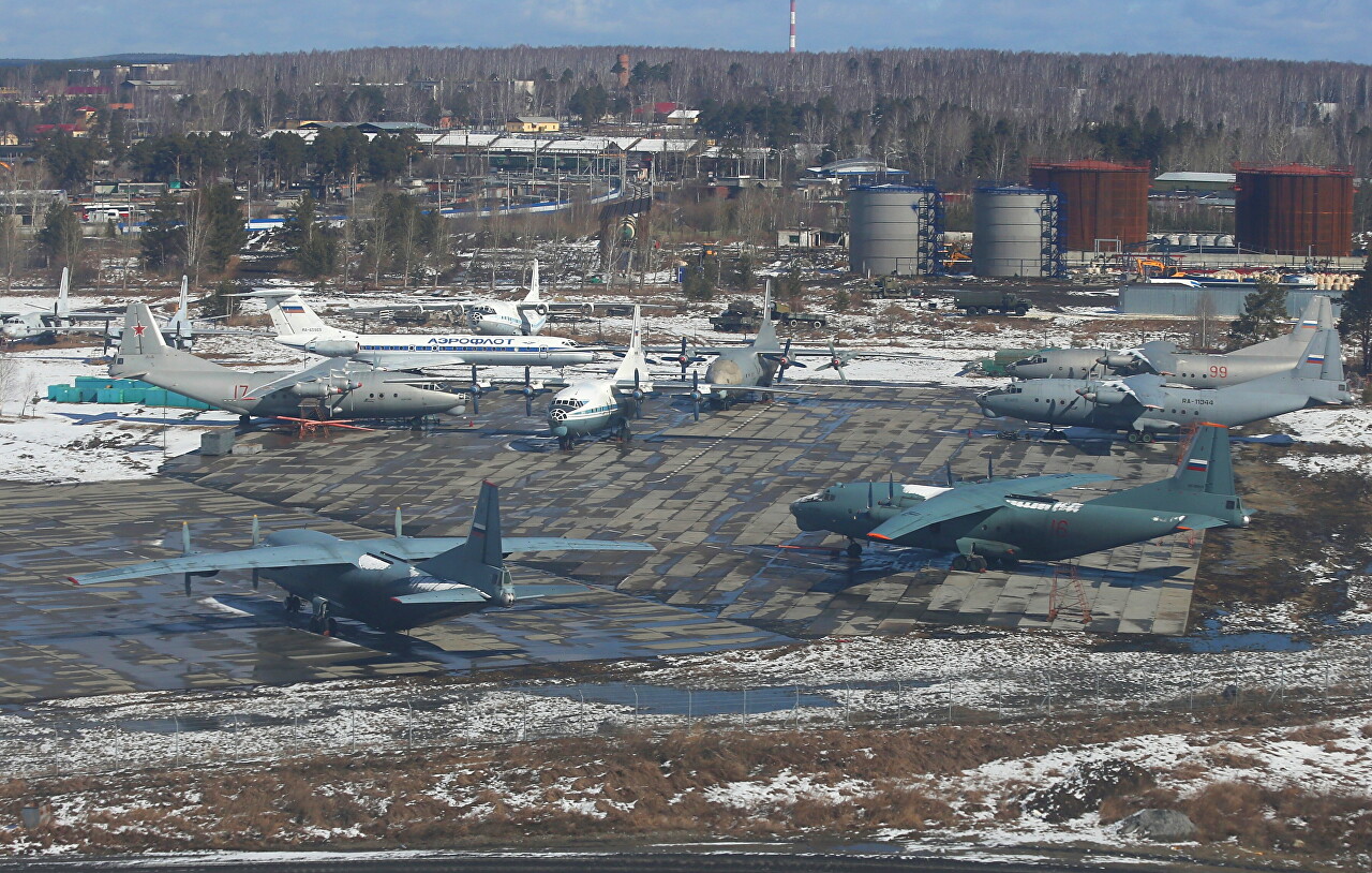 Yekaterinburg-Koltsovo airport military area. Antonov An-10