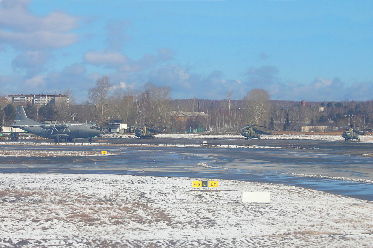 Yekaterinburg-Koltsovo airport military area. Mil Mi-8 helipad
