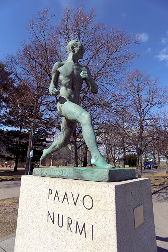 Helsinki. Monument to runner Paavo Nurm