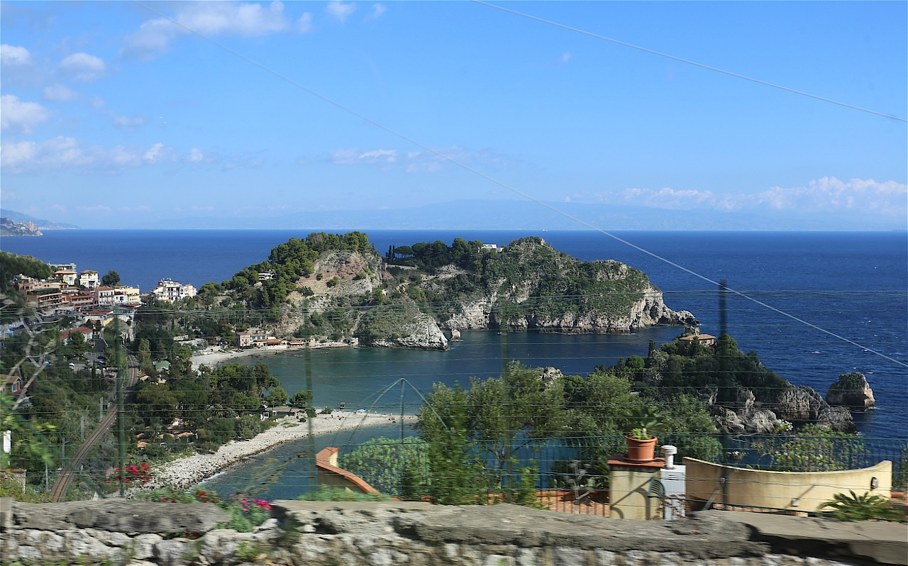 Taormina. View from the mountain serpentine
