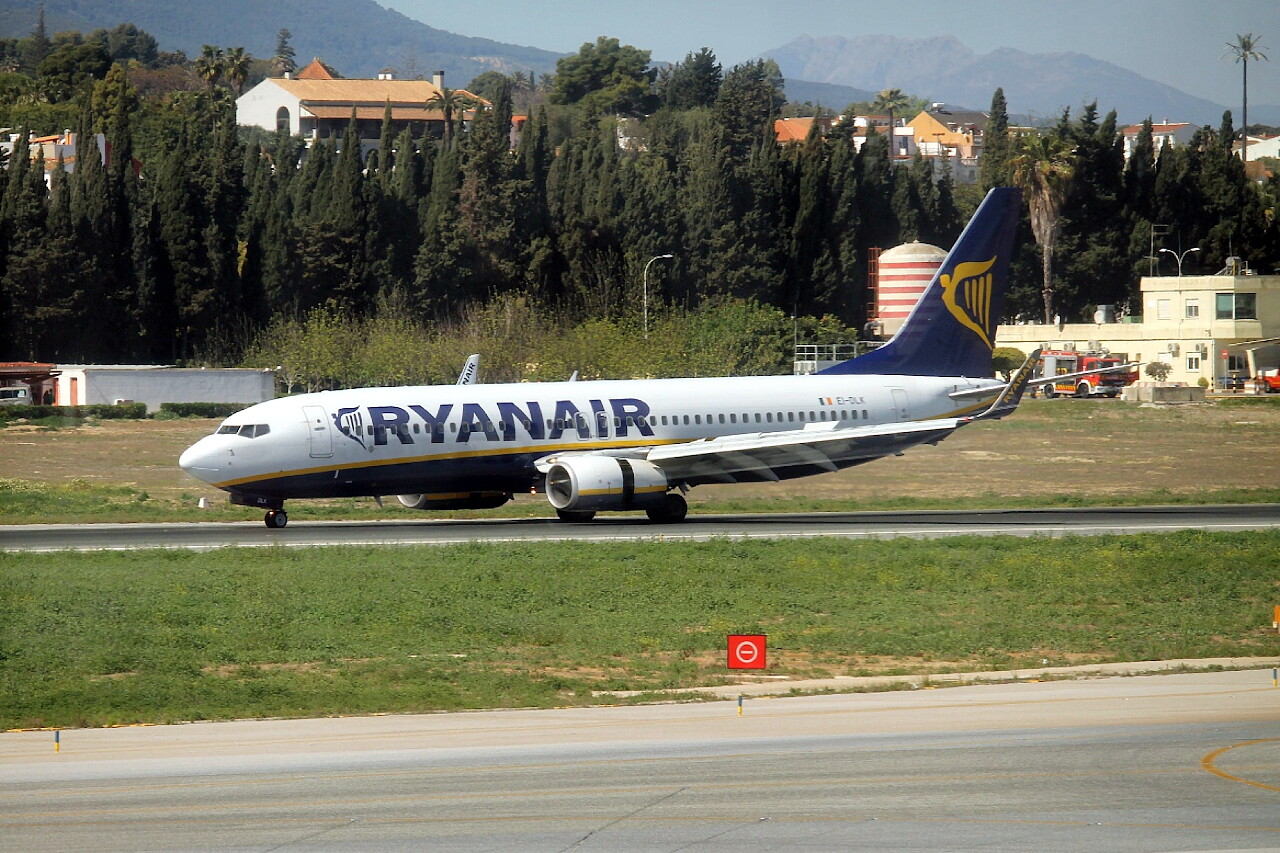 Malaga-Costa del Sol airport. Rynair Boeing-737 EI-DLK