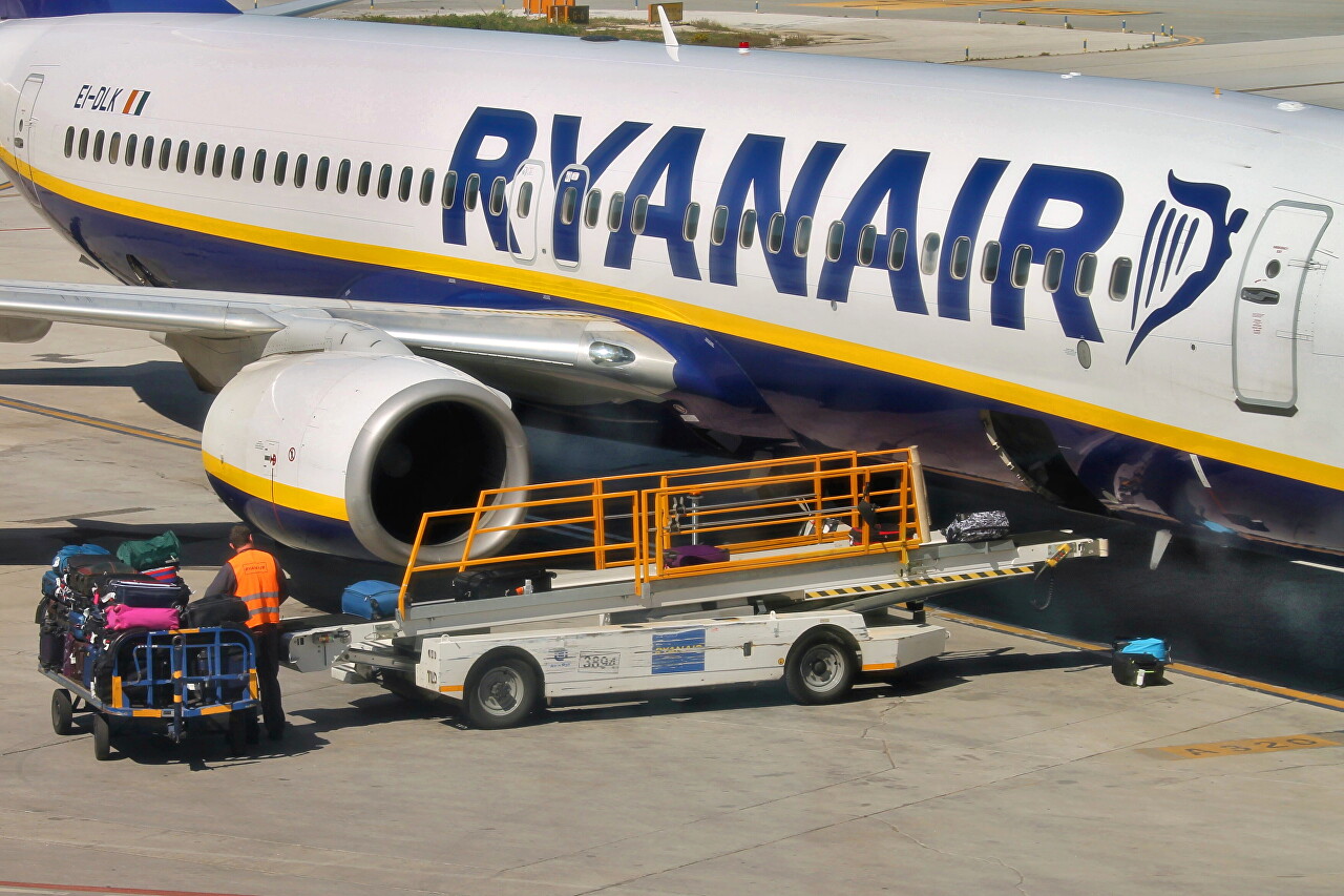 Malaga-Costa del Sol airport. Rynair Boeing-737 EI-DLK