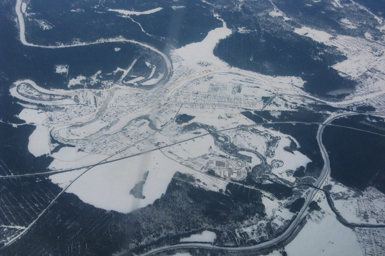 The surroundings of Yekaterinburg, the view from the plane