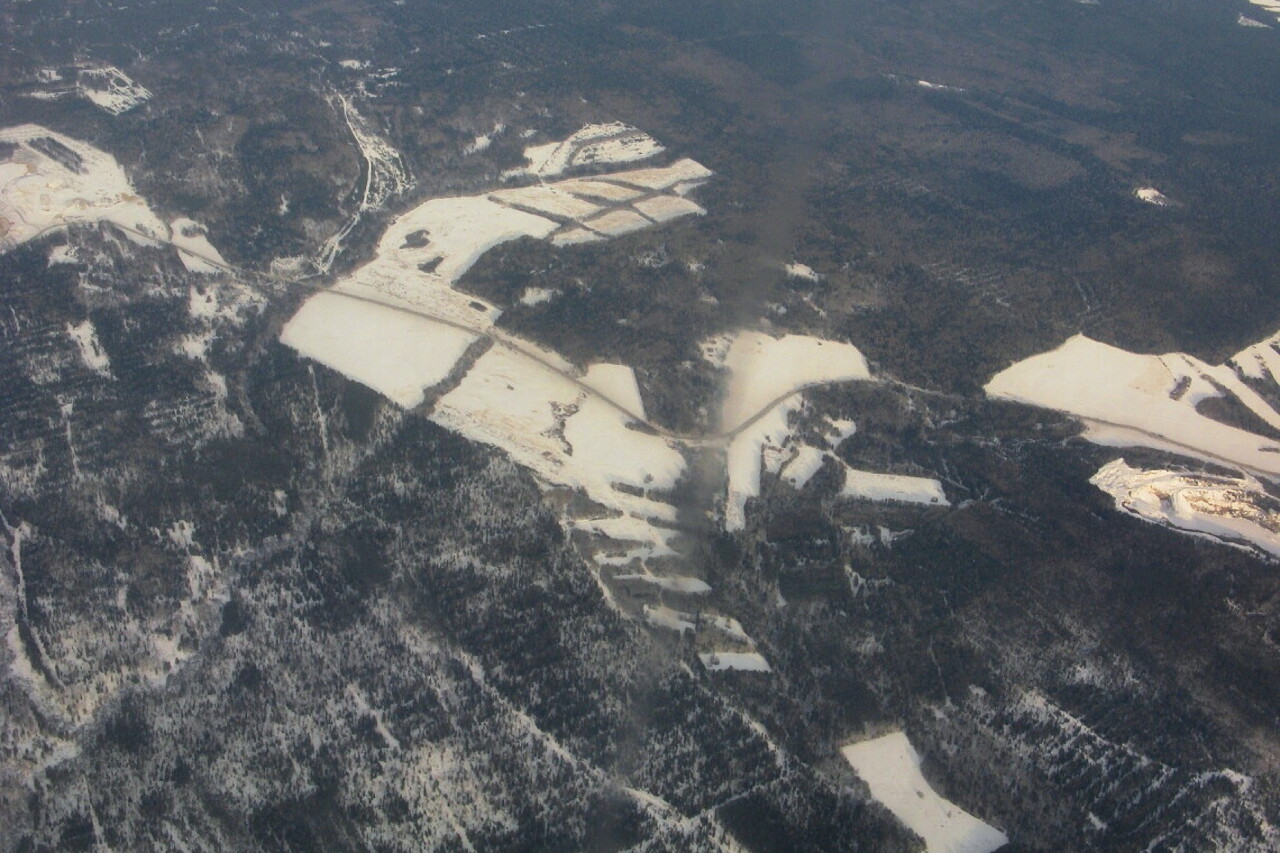 The surroundings of Yekaterinburg, the view from the plane