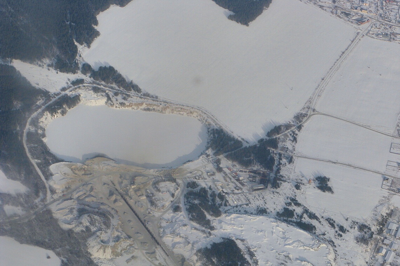 The surroundings of Yekaterinburg, the view from the plane