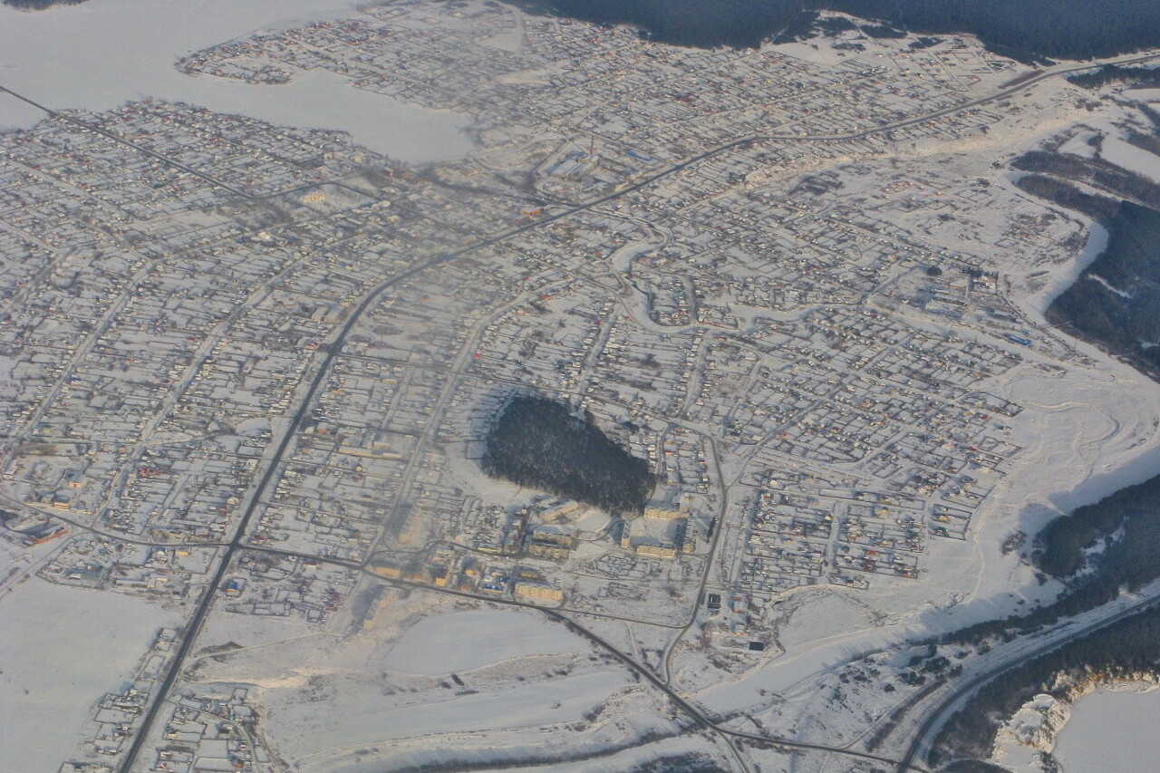 The surroundings of Yekaterinburg, the view from the plane