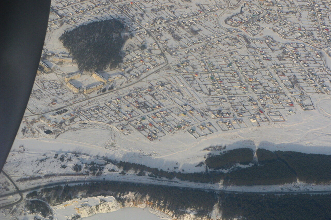 The surroundings of Yekaterinburg, the view from the plane