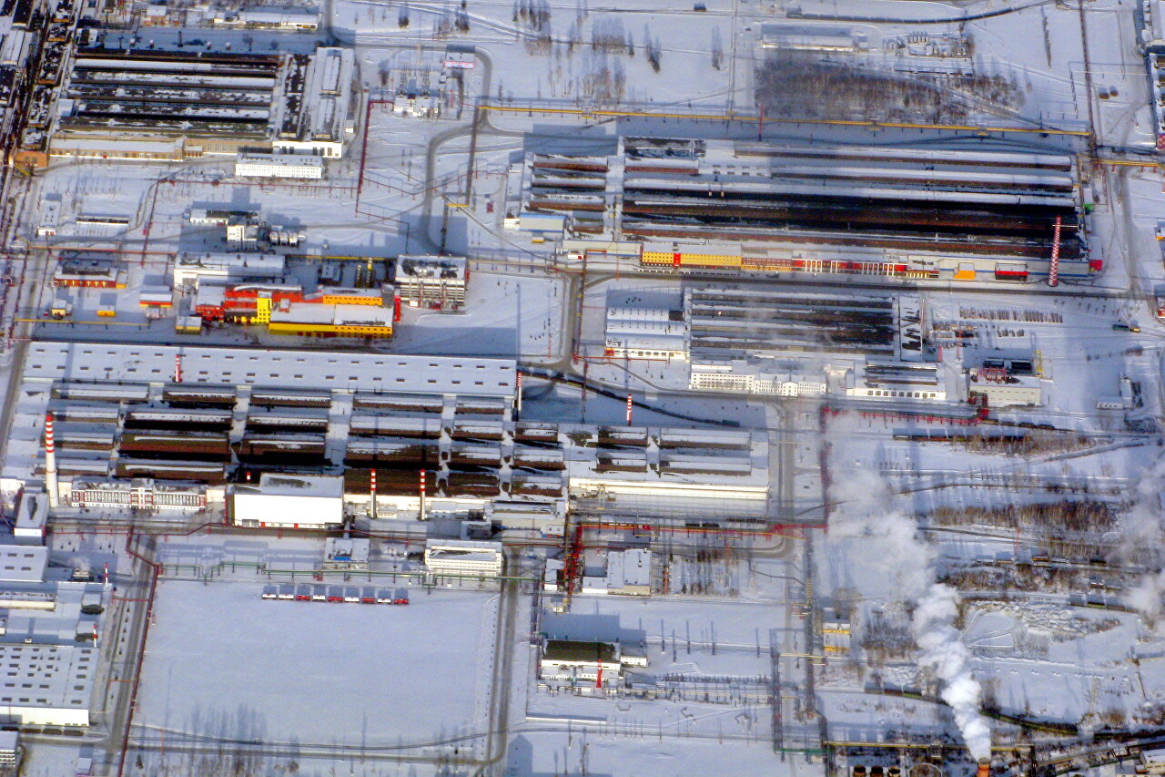 The surroundings of Yekaterinburg, the view from the plane