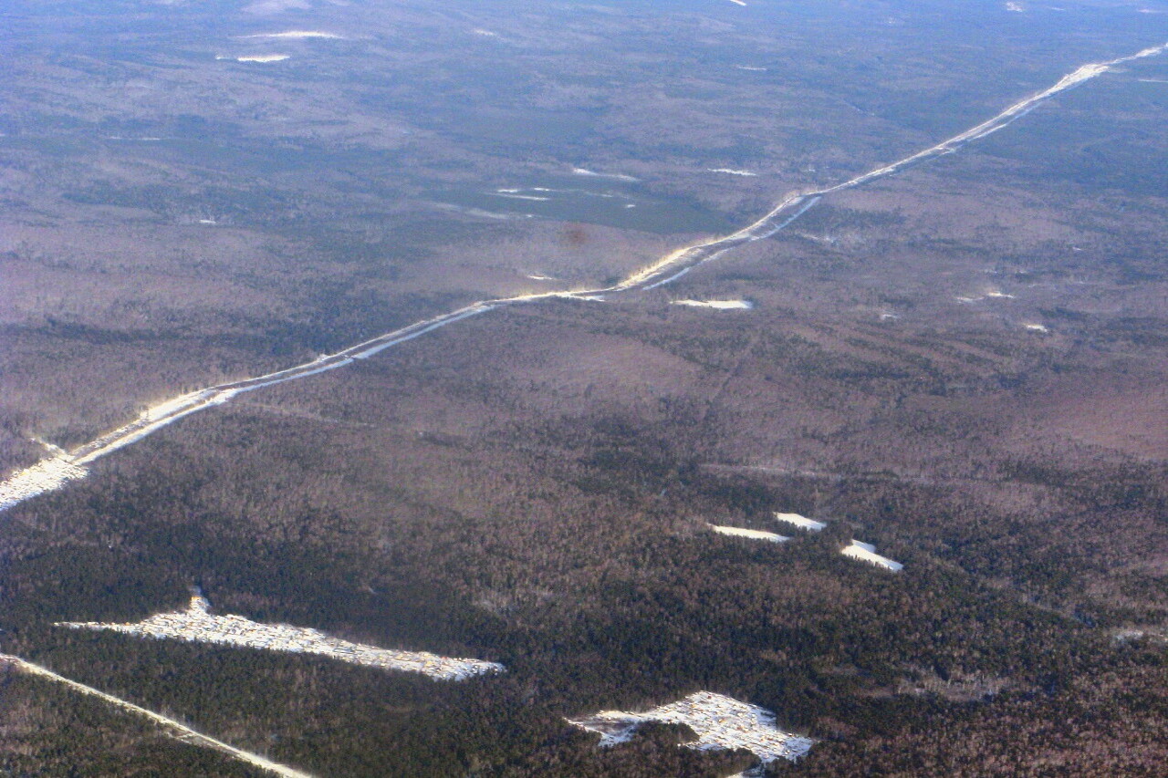 The surroundings of Yekaterinburg, the view from the plane