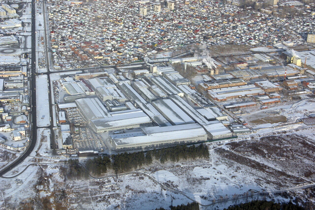 The surroundings of Yekaterinburg, the view from the plane