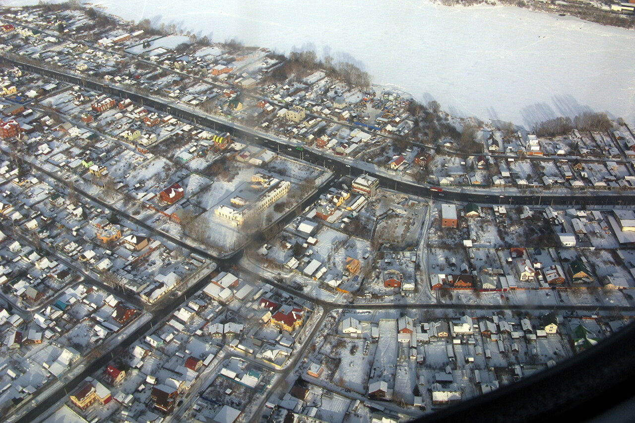 The surroundings of Yekaterinburg, the view from the plane