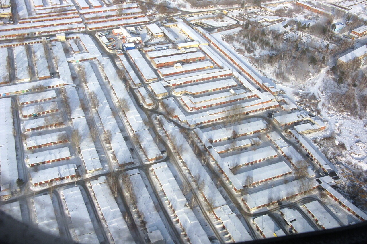 The surroundings of Yekaterinburg, the view from the plane