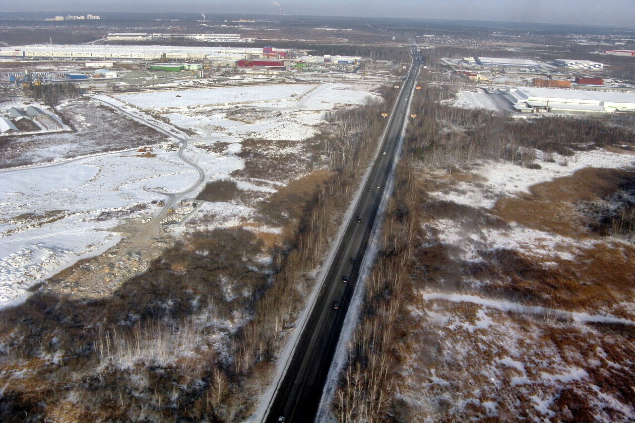 The surroundings of Yekaterinburg, the view from the plane