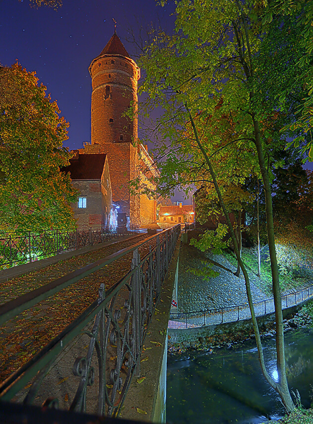 Olsztyn at night. Autumn. HDRphoto