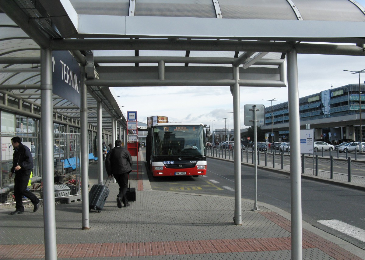 Prague, ruzine airport, Terminal 1, bus stop
