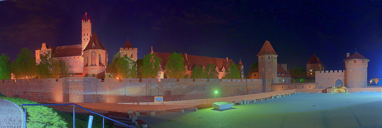 Malbork castle at night. HDR