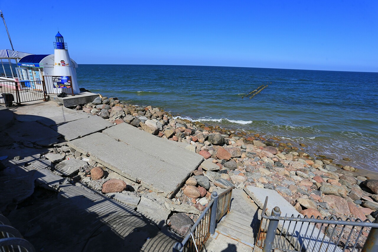 The Svetlogorsk promenade, which was destroyed by the storm