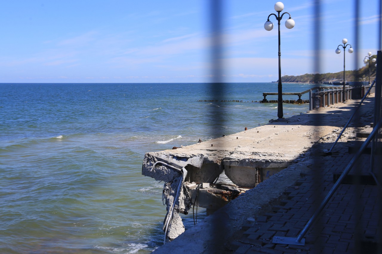 The Svetlogorsk promenade, which was destroyed by the storm