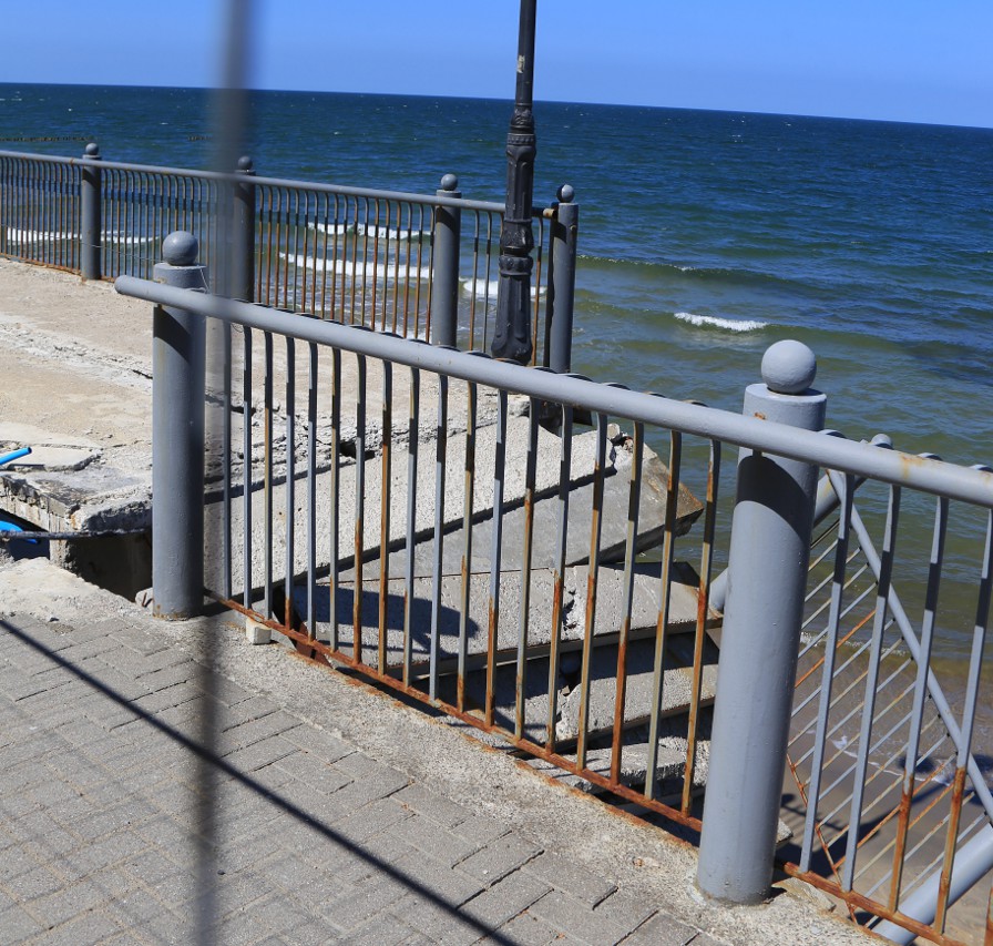 The Svetlogorsk promenade, which was destroyed by the storm