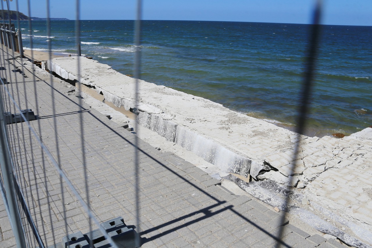 The Svetlogorsk promenade, which was destroyed by the storm