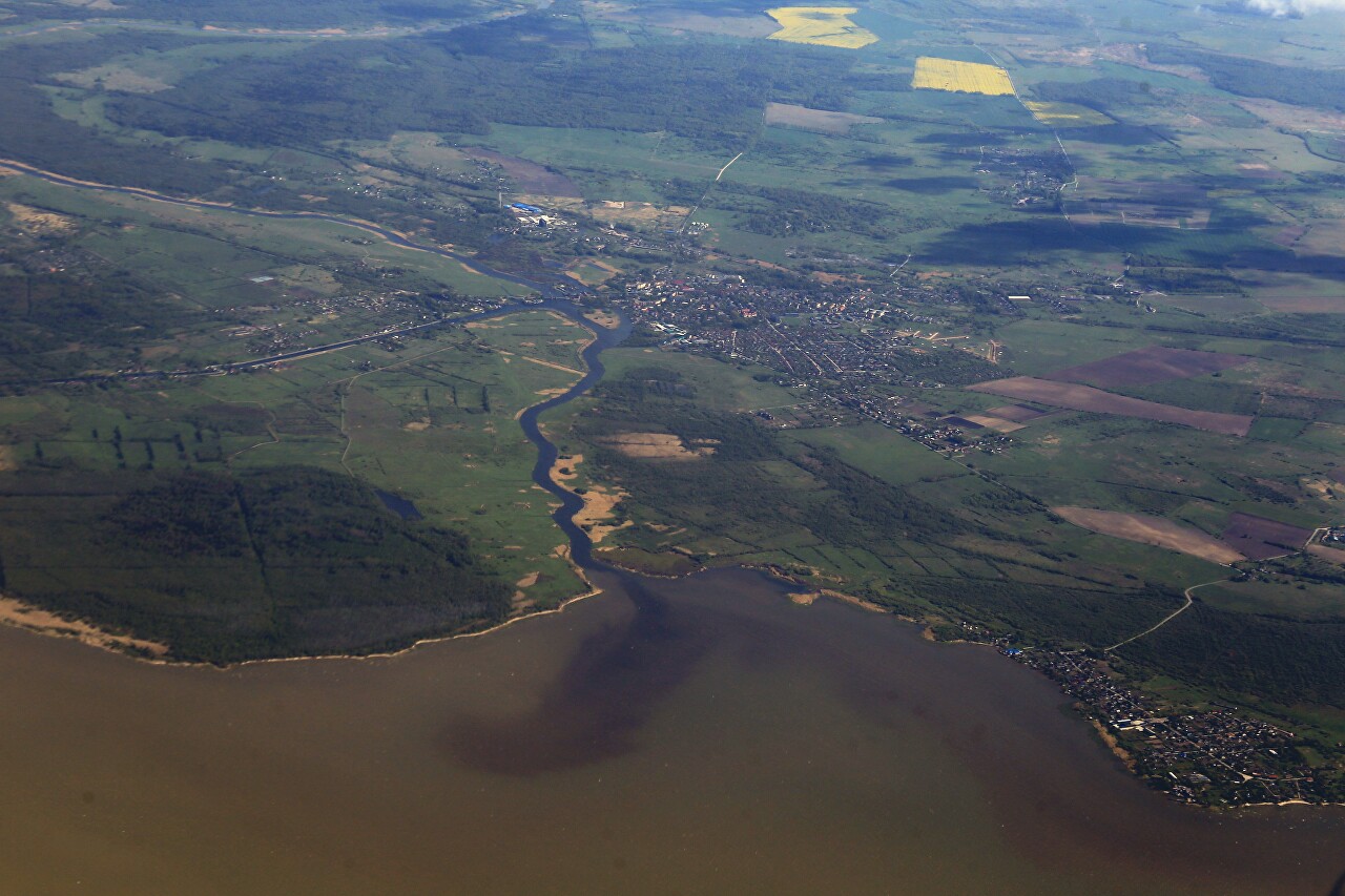 The river Deima, Kaliningrad oblast, the view from the plane
