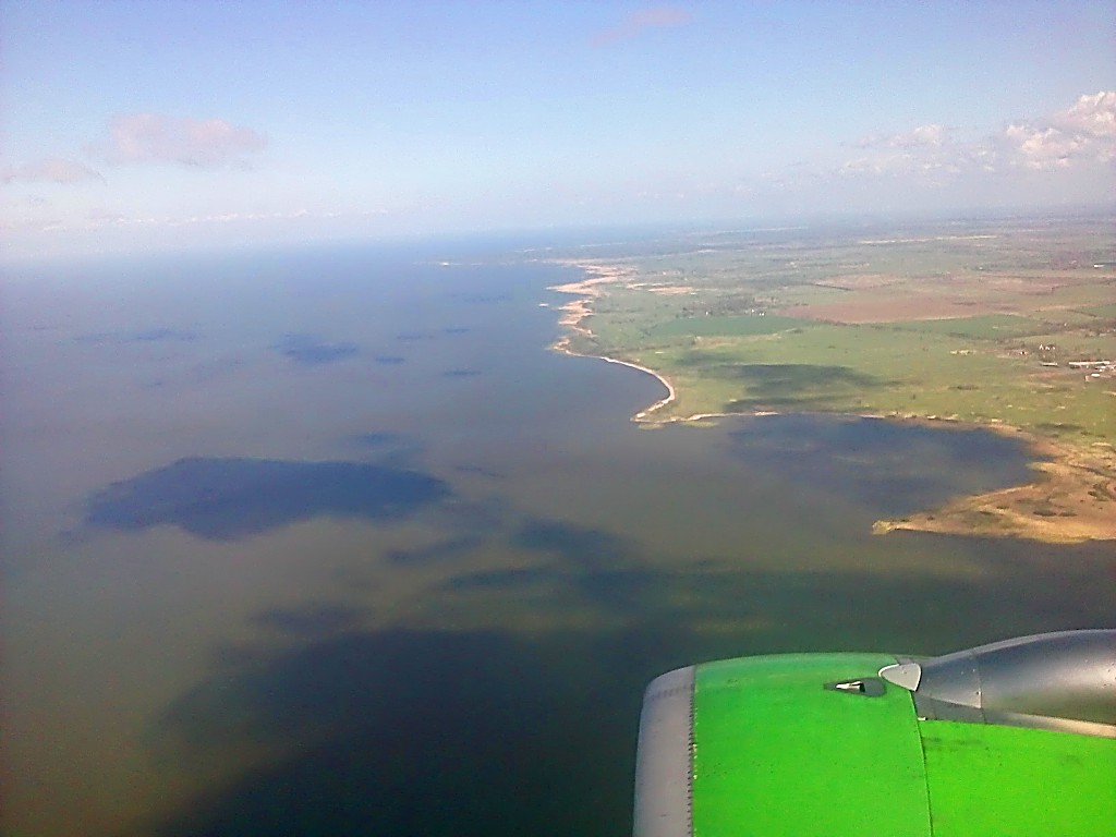 Curonian Bay, view from an airplane