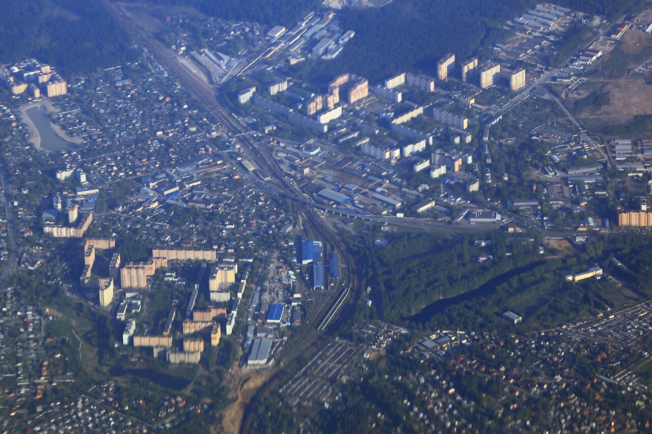 Northern suburbs of Moscow, aerial view